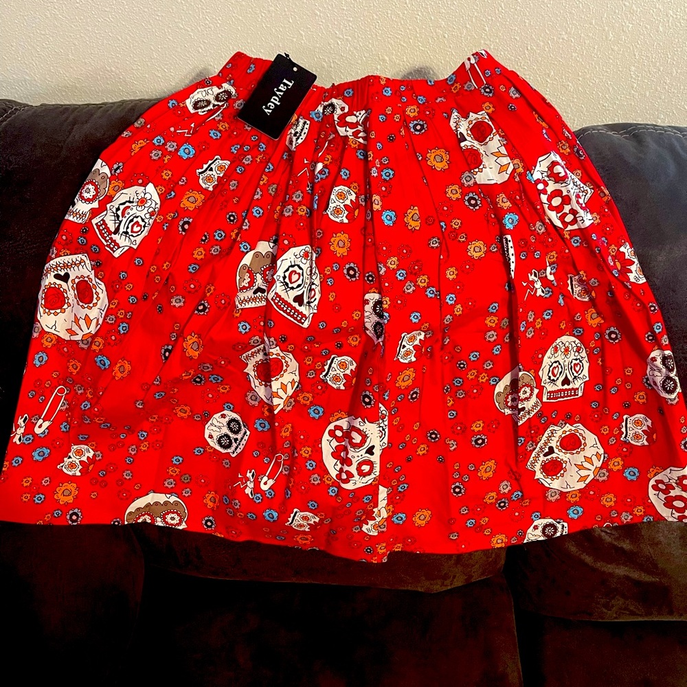Pinup sugar skull skirt